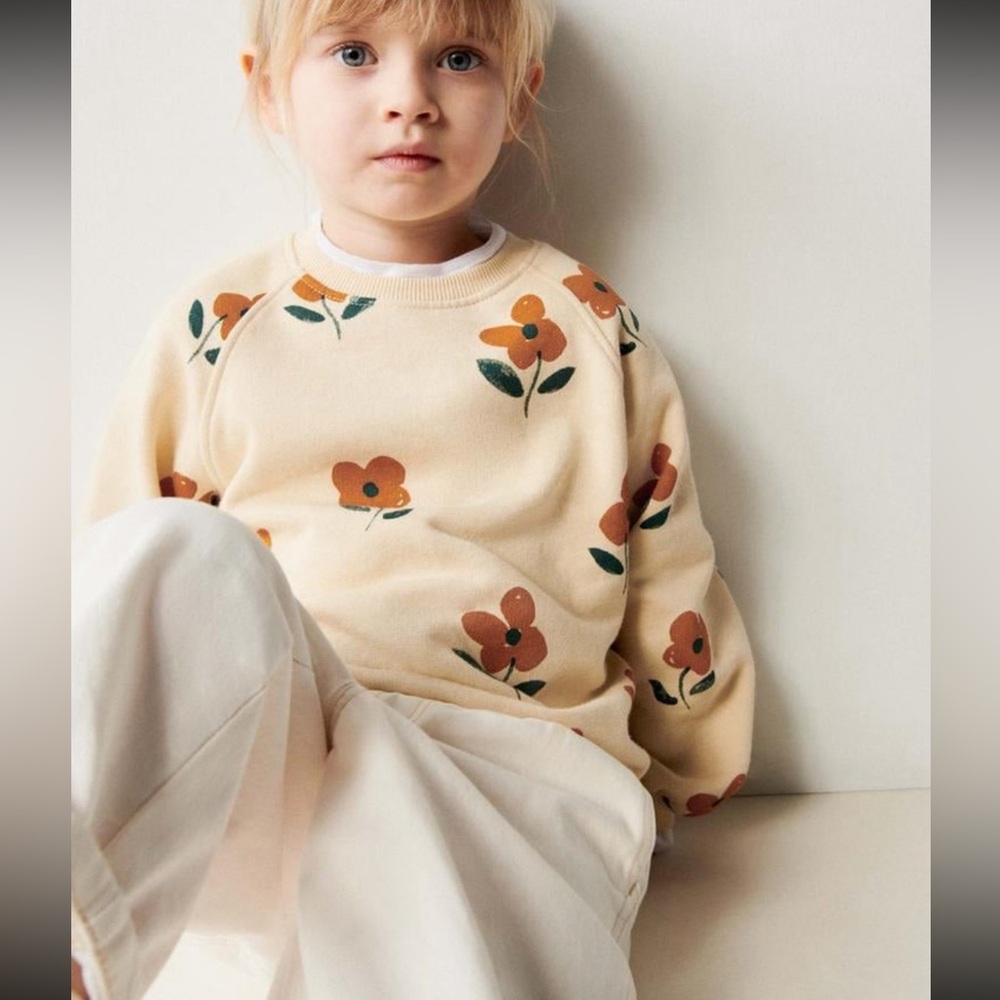 Zara floral sweatshirt 3-4t NWT